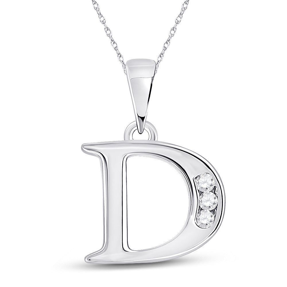 1/20CTW-DIA CN LADIES INITIAL "D" PENDANT