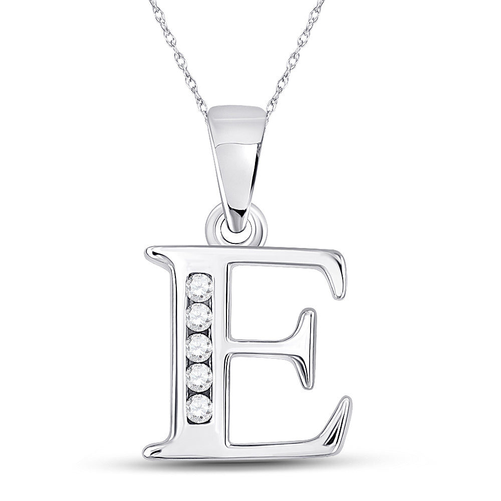 1/20CTW-DIA CN LADIES INITIA "E" PENDANT