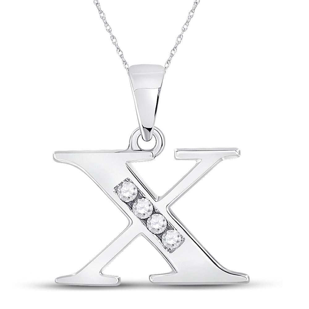 1/20CTW-DIA CN LADIES INITIAL " X " PENDANT