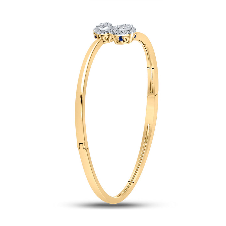 14kt Yellow Gold Women's Diamond Bypass Cluster Pear Bracelet 1/2 ctw - view 2