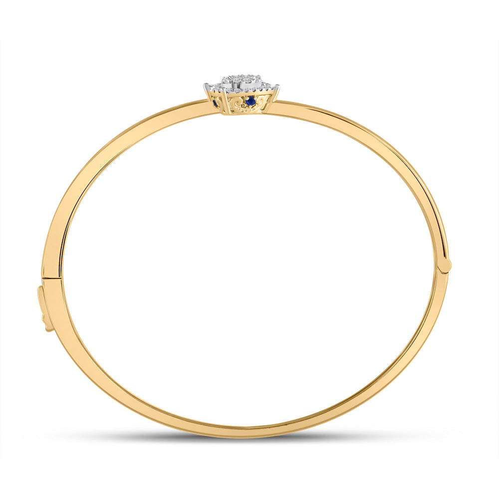 14kt Yellow Gold Women's Diamond Bypass Cluster Pear Bracelet 1/2 ctw - view 3