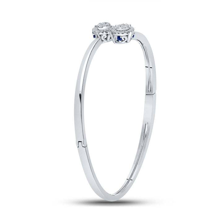 14kt White Gold Women's Diamond Bypass Cluster Pear Bracelet 1/2 ctw - view 2
