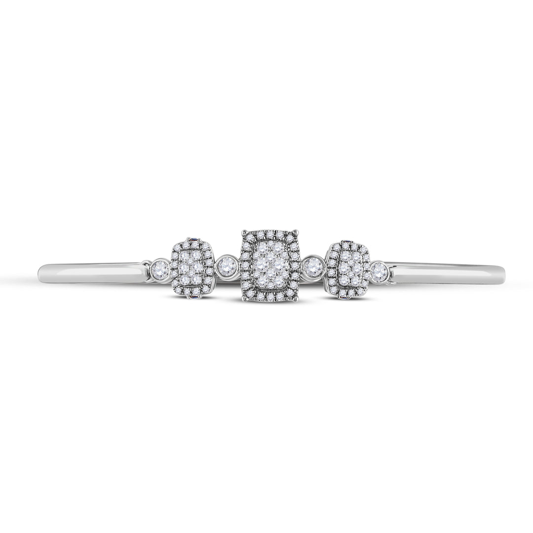 14kt White Gold Women's Diamond Bangle 7/8 ctw