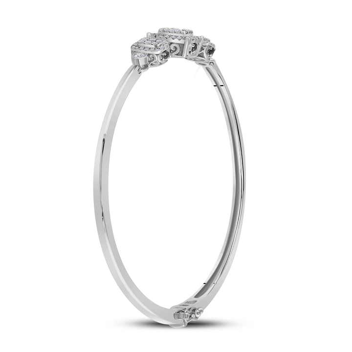 14kt White Gold Women's Diamond Bangle 7/8 ctw - view 2