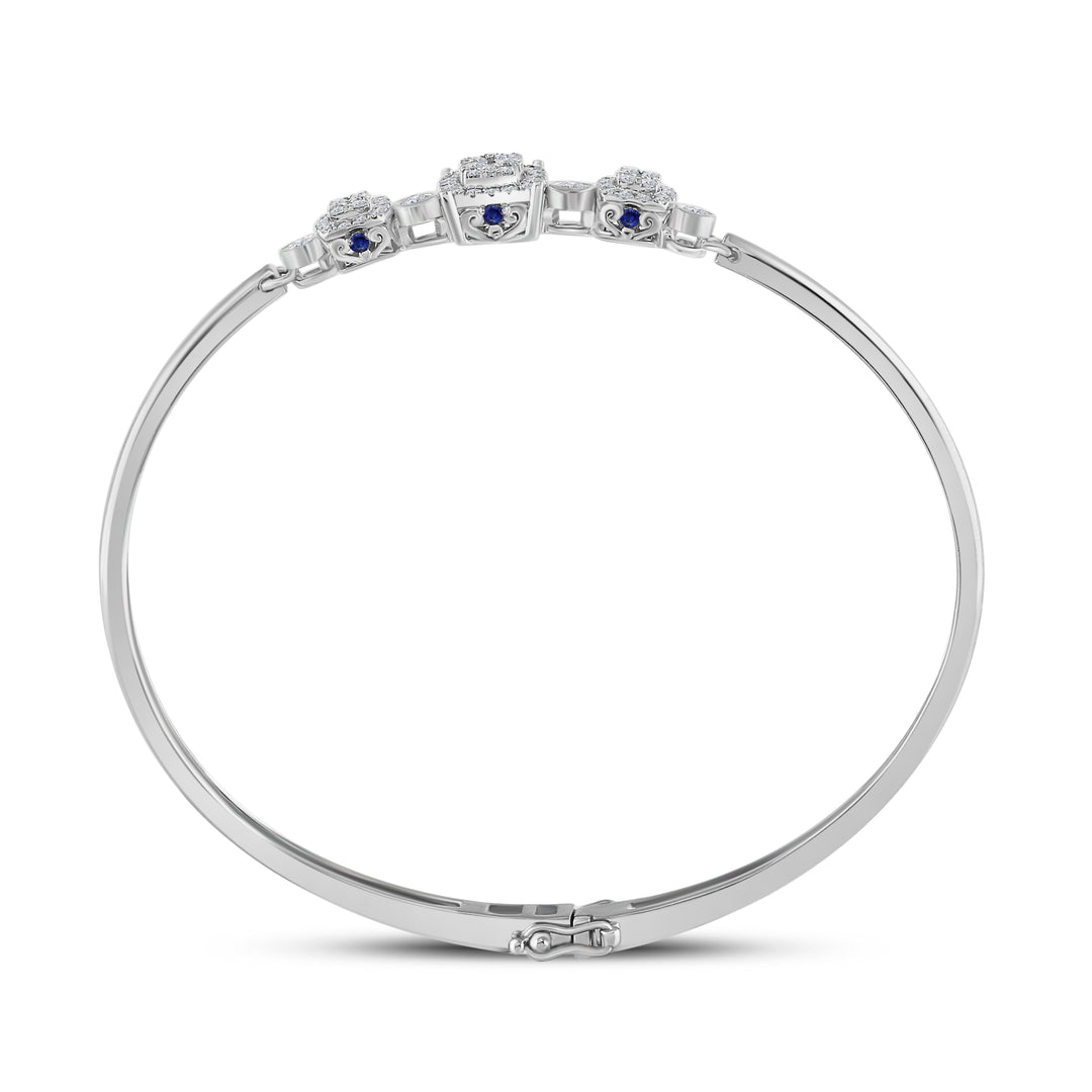 14kt White Gold Women's Diamond Bangle 7/8 ctw - view 3