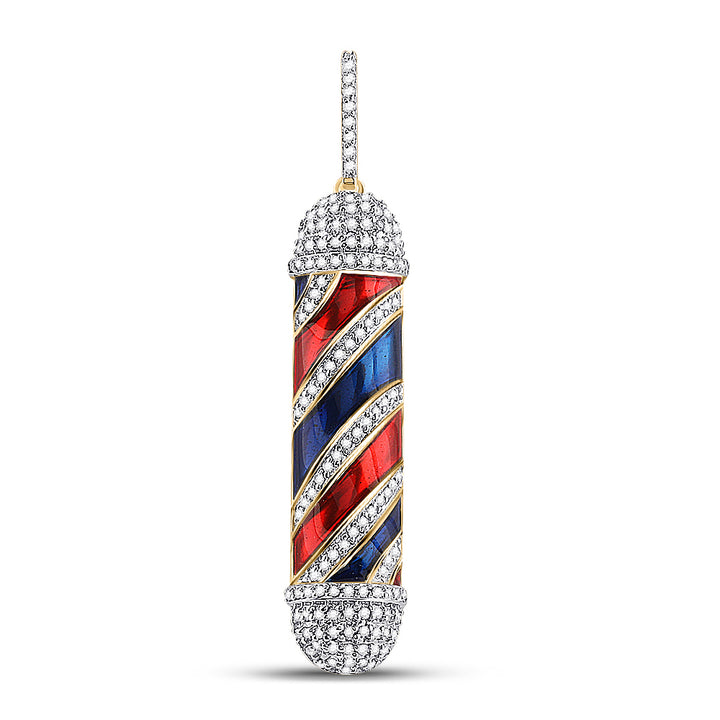 3/8CTW-DIA P1P2 BARBER POLE MENS CHARM