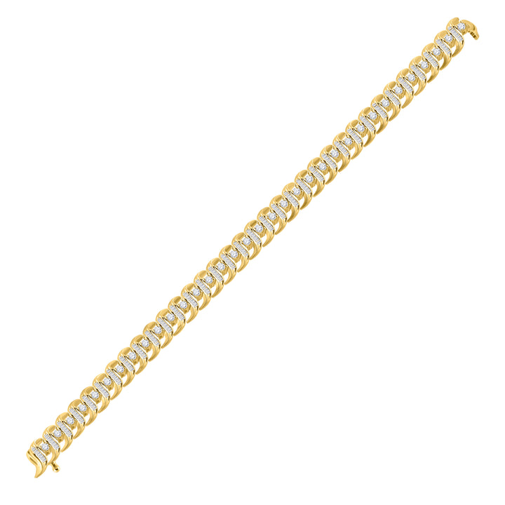 14kt Yellow Gold Women's Baguette Diamond Bracelet 2-1/3 ctw