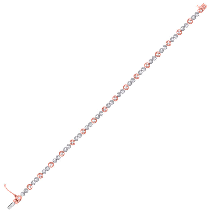 14kt Two-tone Gold Women's Diamond Tennis Bracelet 1/2 ctw