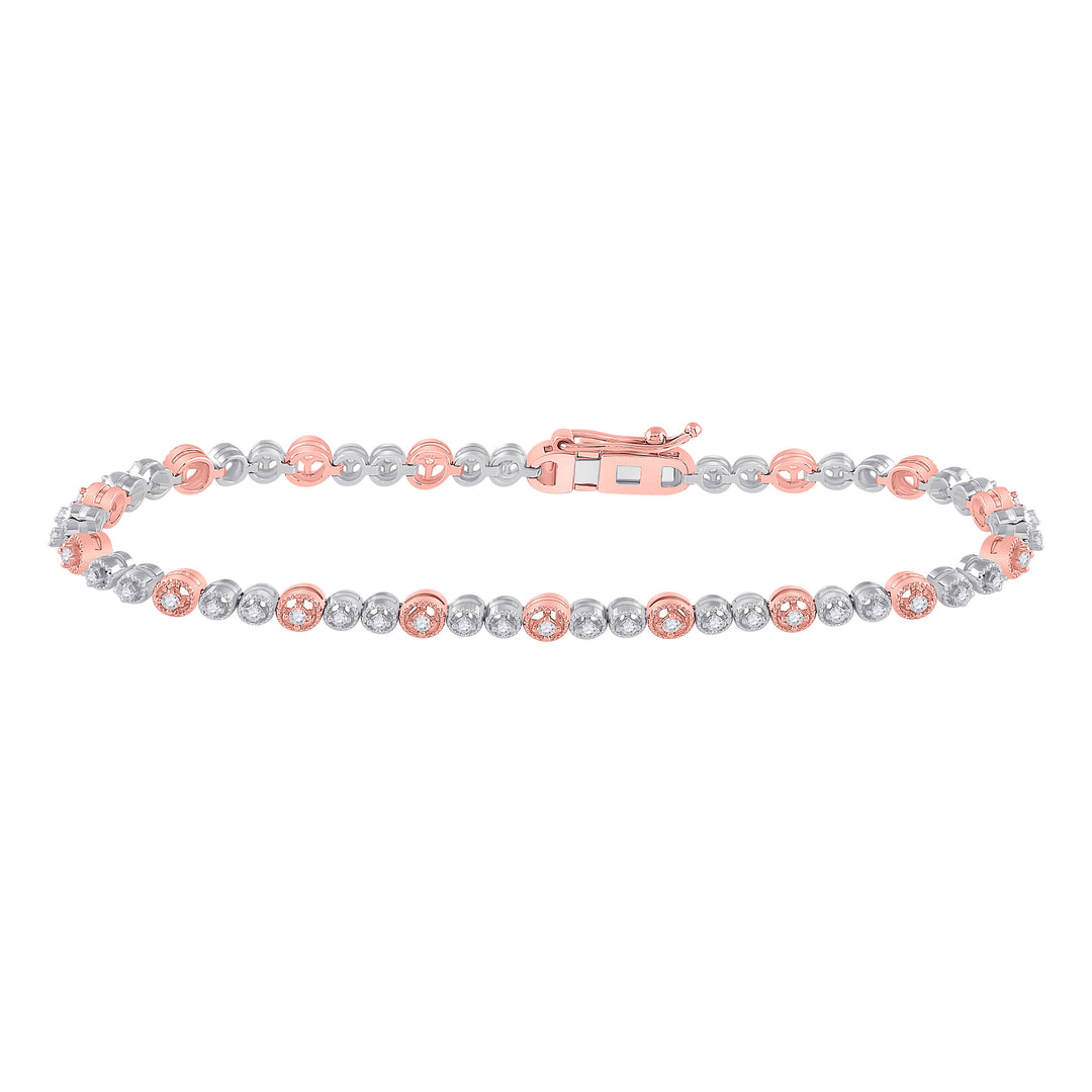 14kt Two-tone Gold Women's Diamond Tennis Bracelet 1/2 ctw - view 2
