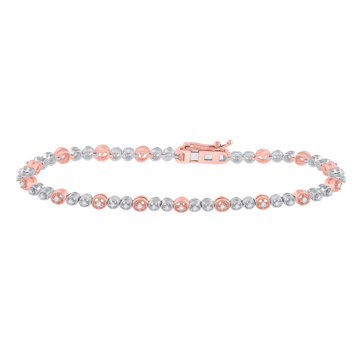 14kt Two-tone Gold Women's Diamond Tennis Bracelet 1/2 ctw - view 2