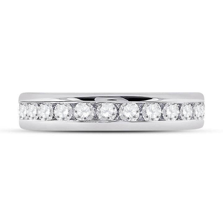 14kt White Gold Womens Round Diamond Channel Set Eternity Ring 1-1/2 Cttw