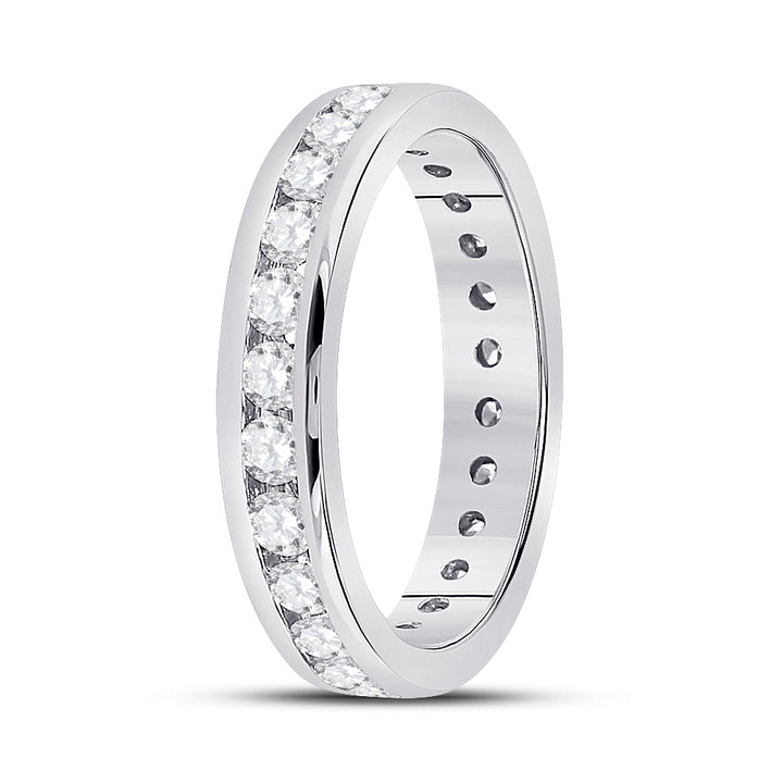 14kt White Gold Womens Round Diamond Channel Set Eternity Ring 1-1/2 Cttw