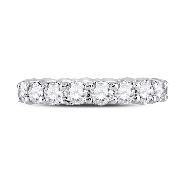 14kt White Gold Womens Round Diamond Classic Eternity Ring 3.00 Cttw