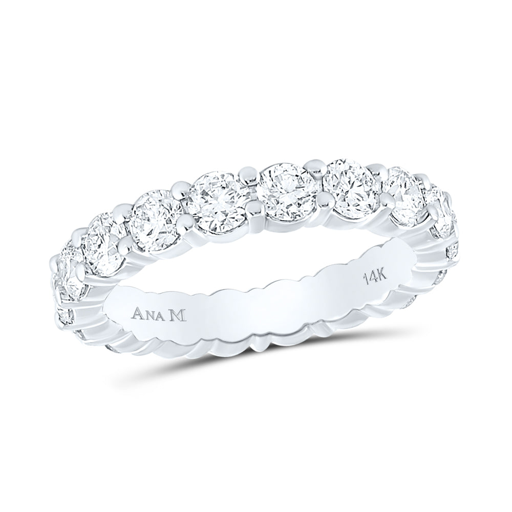 14kt White Gold Womens Round Diamond Classic Eternity Ring 3.00 Cttw