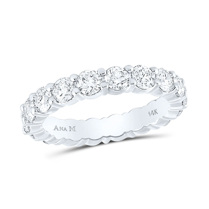 14kt White Gold Womens Round Diamond Classic Eternity Ring 3.00 Cttw