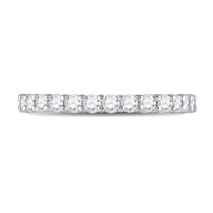 14kt White Gold Womens Round Diamond Classic Eternity Ring 1.00 Cttw