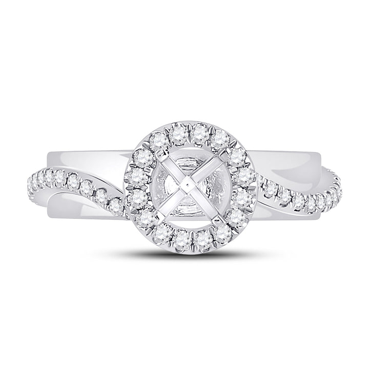 14kt White Gold Womens Round Diamond 3/4 Ct Rd Center Halo Bridal Wedding Engagement Ring Band Set 1/2 Cttw