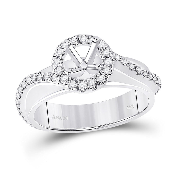 14kt White Gold Womens Round Diamond 3/4 Ct Rd Center Halo Bridal Wedding Engagement Ring Band Set 1/2 Cttw