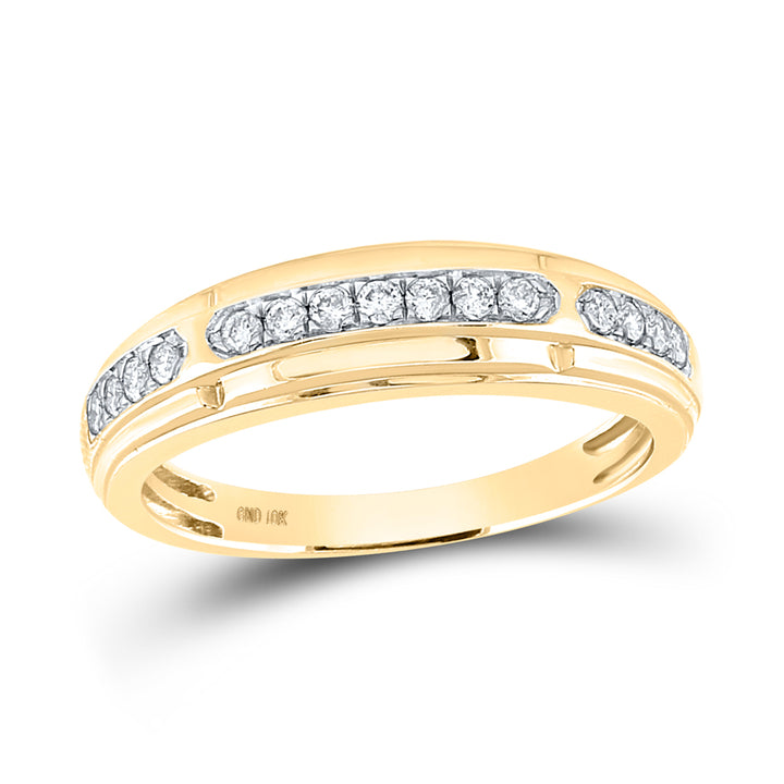 10kt Yellow Gold His Hers Round Diamond  Matching Bridal Wedding Ring Band Set 1-1/5 Cttw