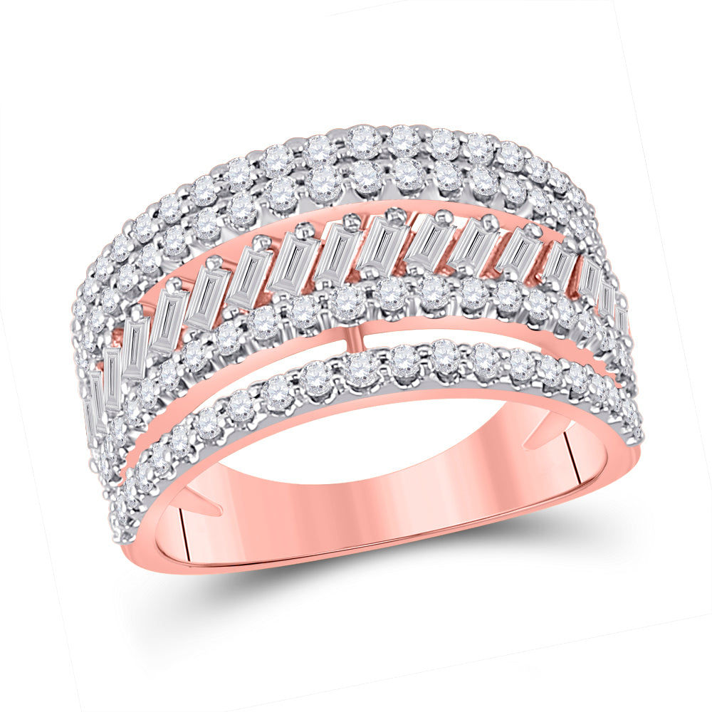 14kt Rose Gold Womens Round Diamond Right-Hand Anniversary Ring 1.00 Cttw