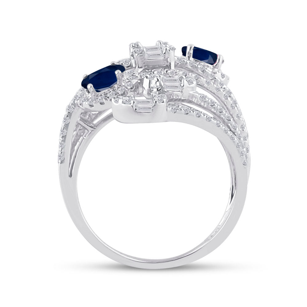 1 1/5CTW-DIA ANA M  5X3 MM SAPPHIRE NAT GEM DIANA RING