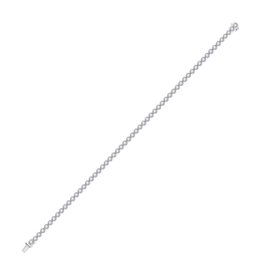 14kt White Gold Women's Diamond Milgrain Tennis Bracelet 2-7/8 ctw
