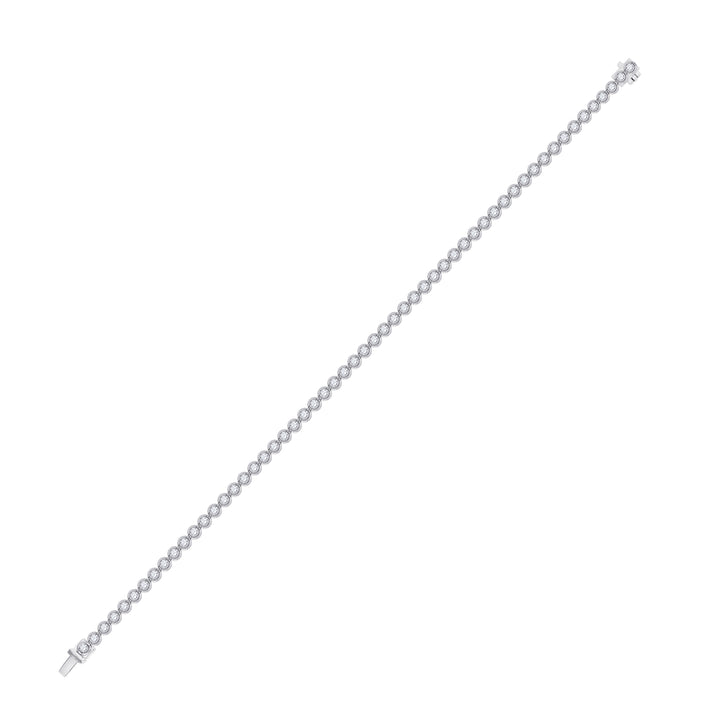 14kt White Gold Women's Diamond Milgrain Tennis Bracelet 2-7/8 ctw