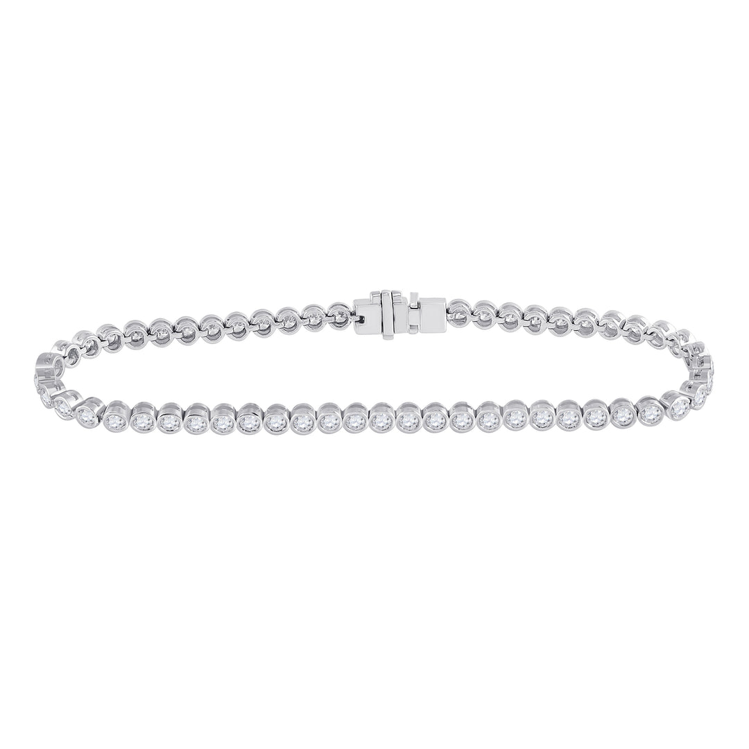 14kt White Gold Women's Diamond Milgrain Tennis Bracelet 2-7/8 ctw - view 2