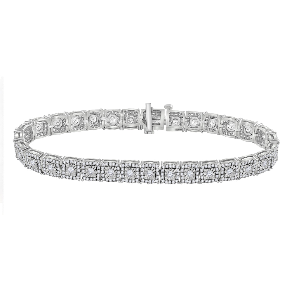 10kt White Gold Women's Diamond Bracelet 3 ctw - view 2