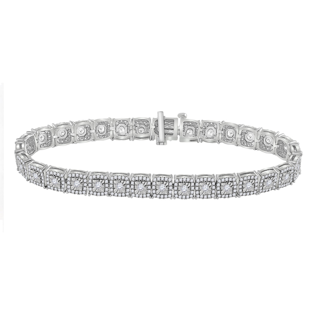 10kt White Gold Women's Diamond Bracelet 3 ctw - view 2