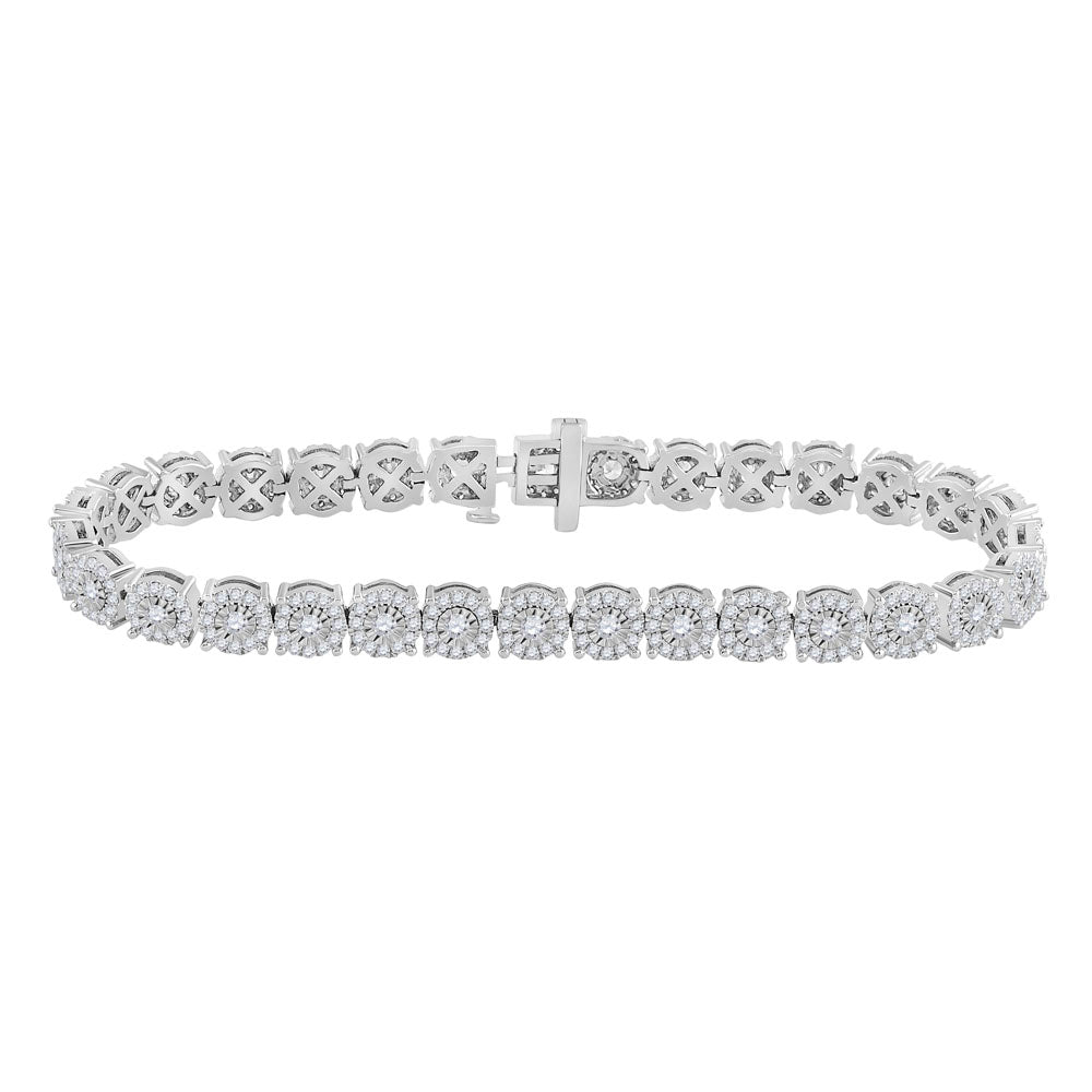 10kt White Gold Women's Diamond Bracelet 3 ctw - view 2