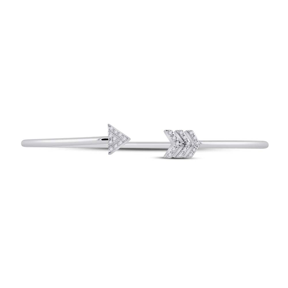 10kt White Gold Women's Diamond Bangle 1/10 ctw