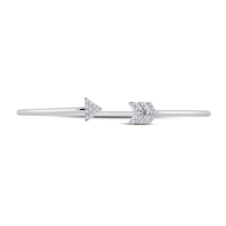 10kt White Gold Women's Diamond Bangle 1/10 ctw