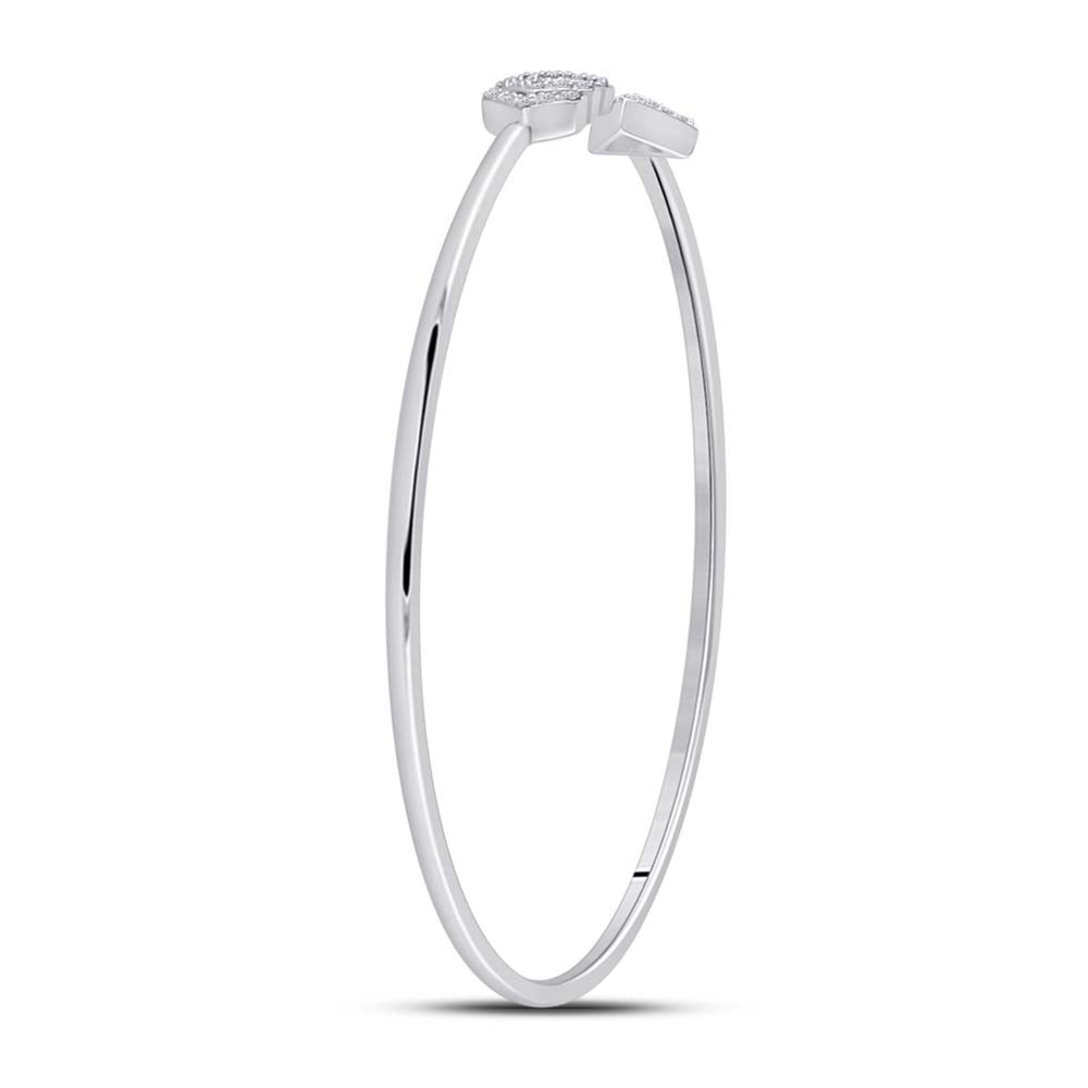 10kt White Gold Women's Diamond Bangle 1/10 ctw - view 2