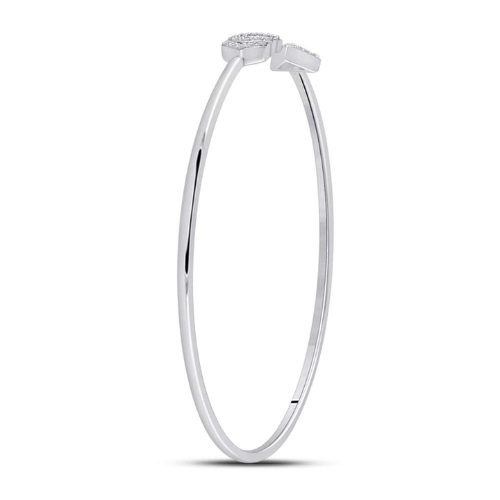 10kt White Gold Women's Diamond Bangle 1/10 ctw - view 2