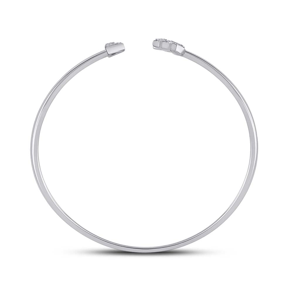 10kt White Gold Women's Diamond Bangle 1/10 ctw - view 3