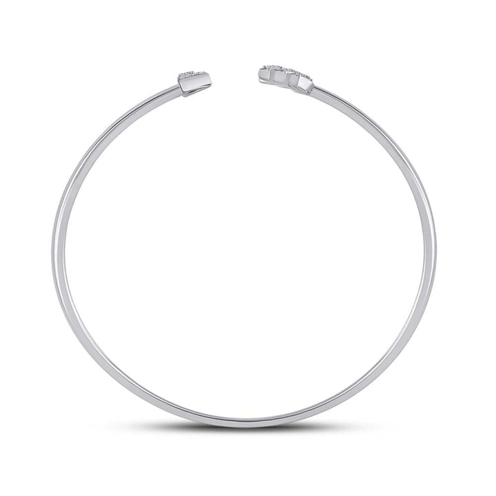 10kt White Gold Women's Diamond Bangle 1/10 ctw - view 3