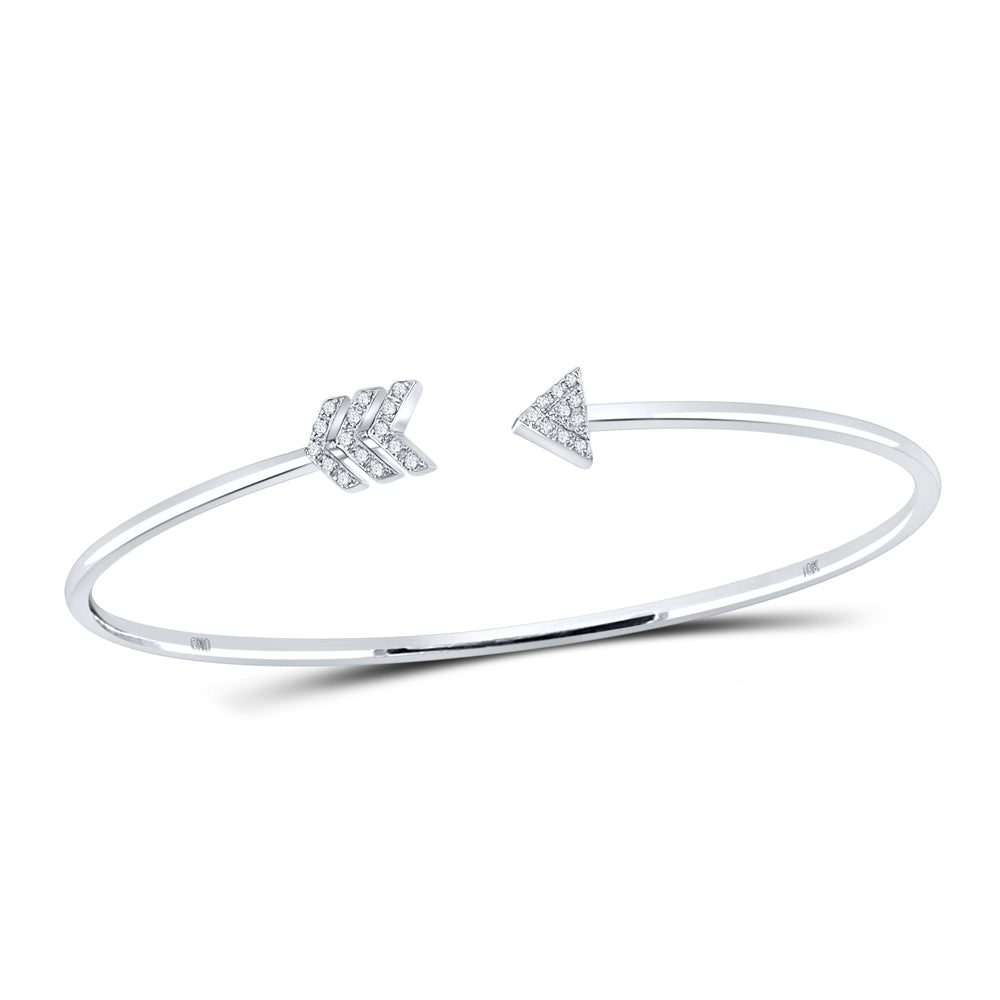 10kt White Gold Women's Diamond Bangle 1/10 ctw - view 4