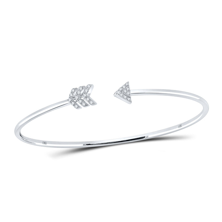 10kt White Gold Women's Diamond Bangle 1/10 ctw - view 4