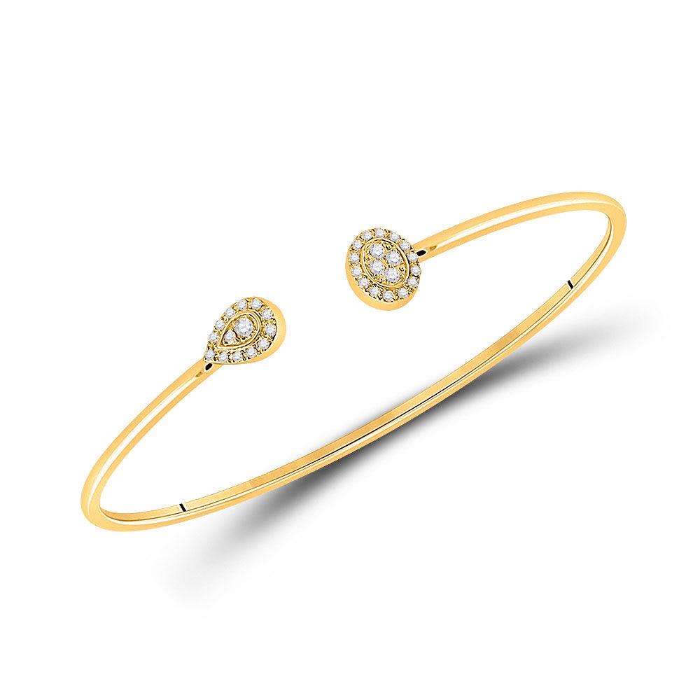 10kt Yellow Gold Women's Diamond Bangle 1/5 ctw