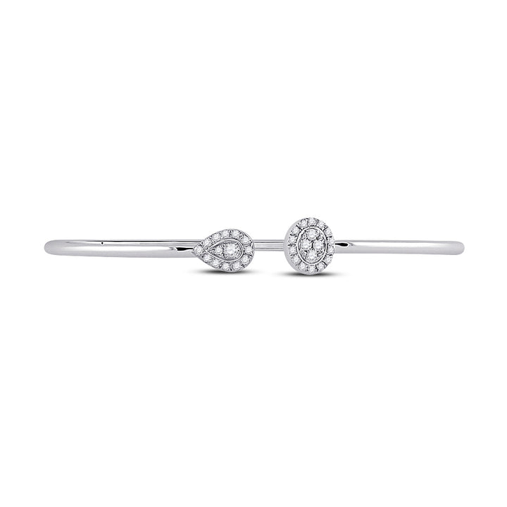 10kt White Gold Women's Diamond Bangle 1/5 ctw