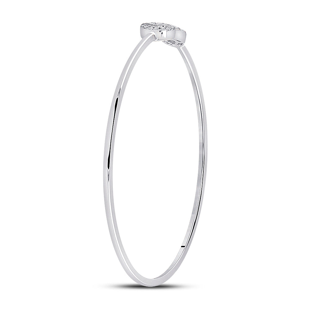 10kt White Gold Women's Diamond Bangle 1/5 ctw - view 2