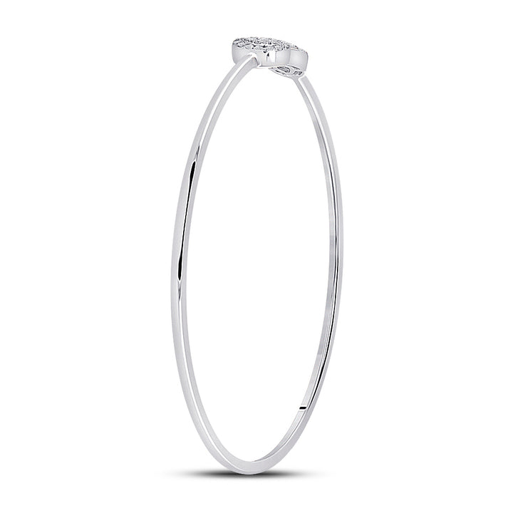10kt White Gold Women's Diamond Bangle 1/5 ctw - view 2