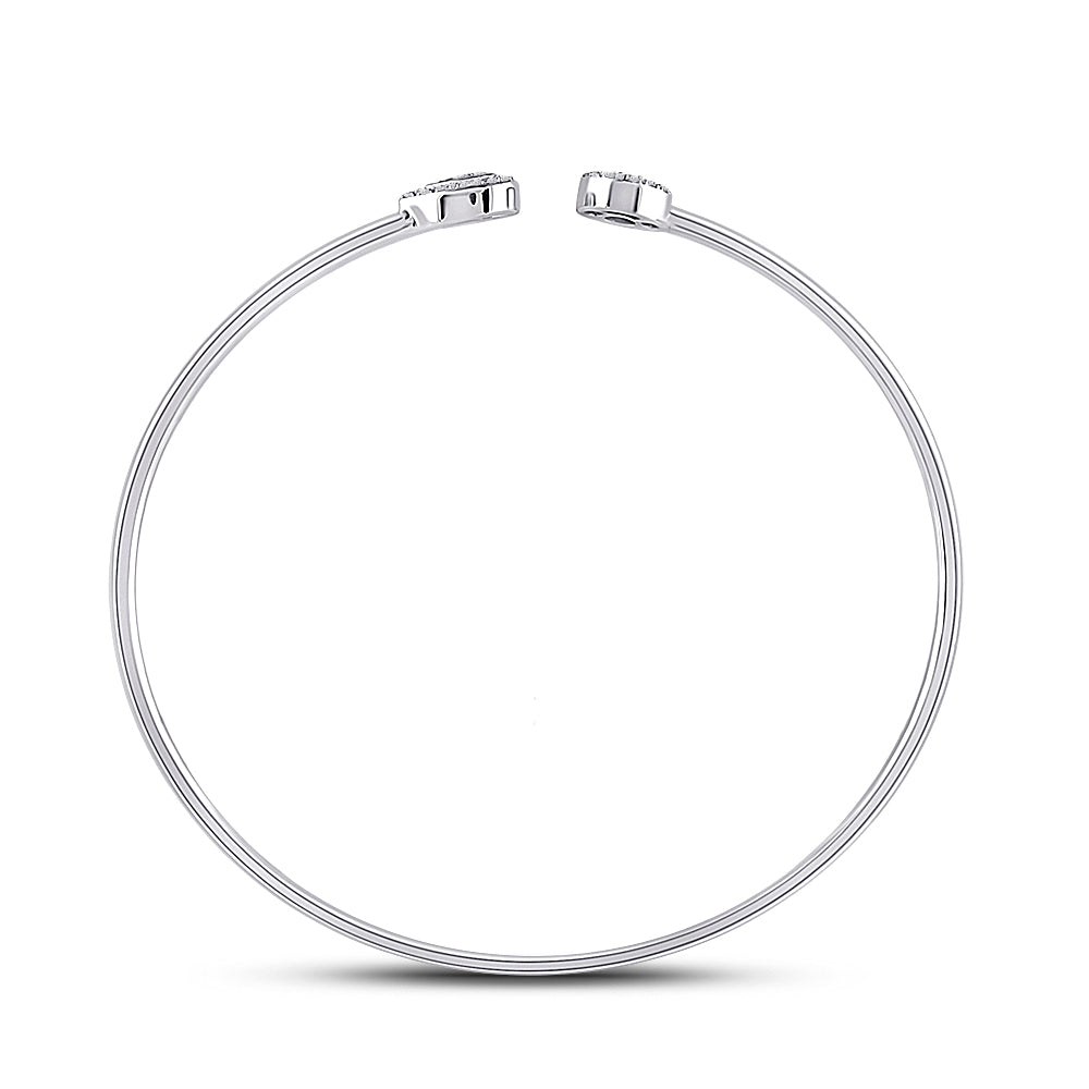 10kt White Gold Women's Diamond Bangle 1/5 ctw - view 3
