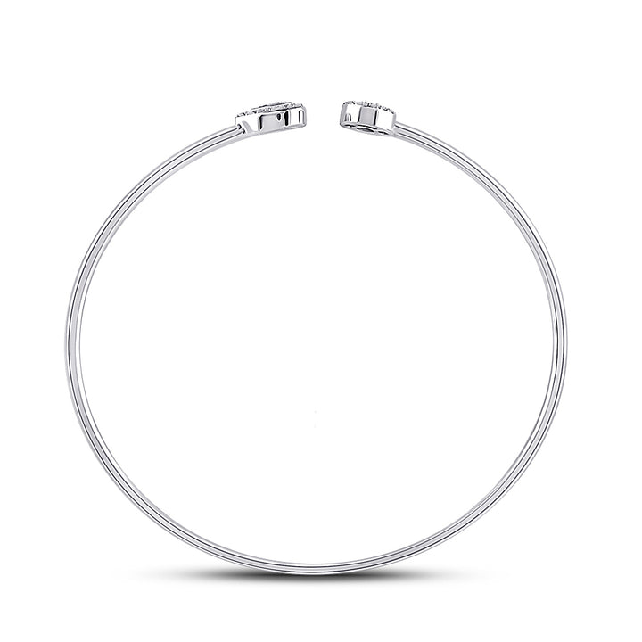10kt White Gold Women's Diamond Bangle 1/5 ctw - view 3