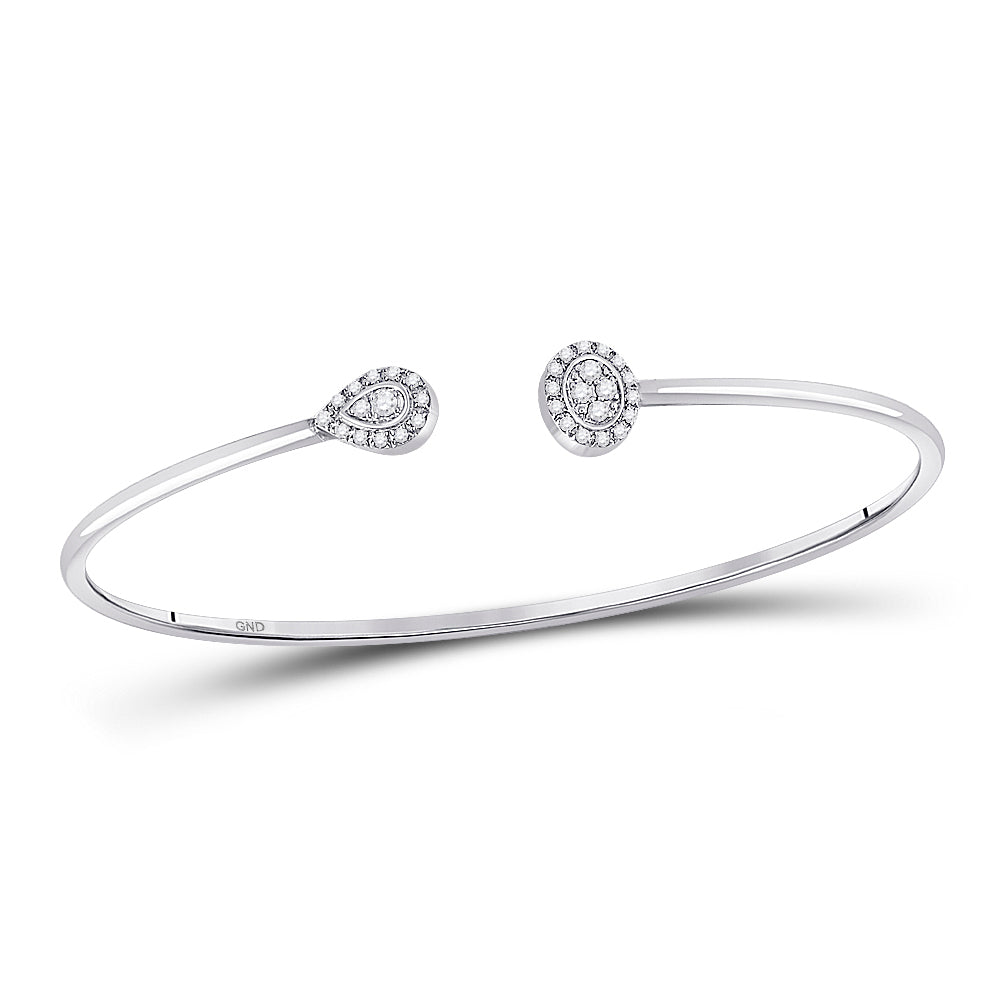 10kt White Gold Women's Diamond Bangle 1/5 ctw - view 4