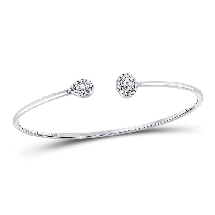 10kt White Gold Women's Diamond Bangle 1/5 ctw - view 4