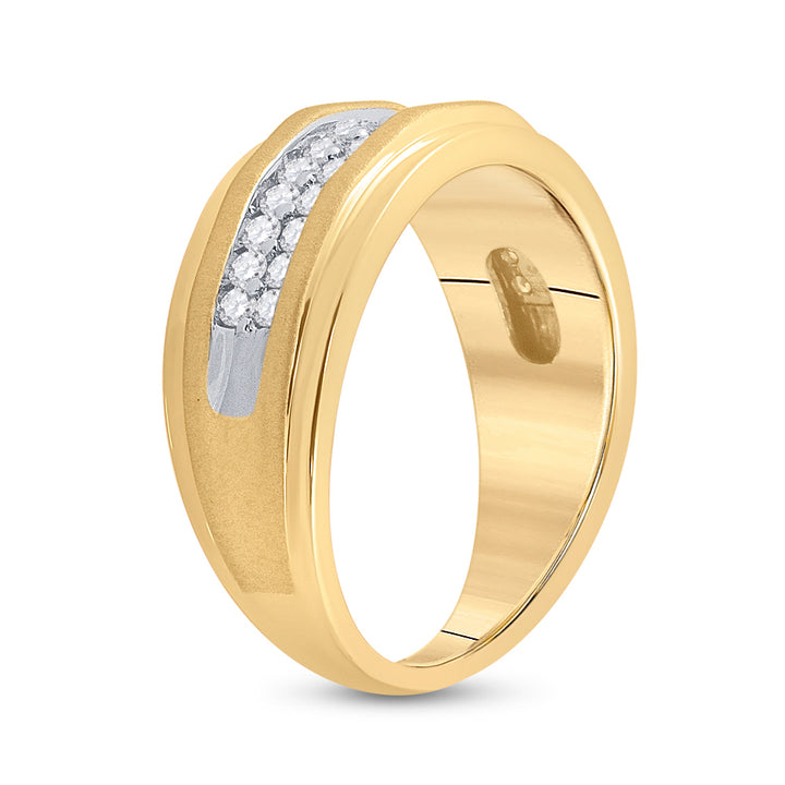 10kt Yellow Gold Mens Round Diamond Wedding Band Ring 3/4 Cttw