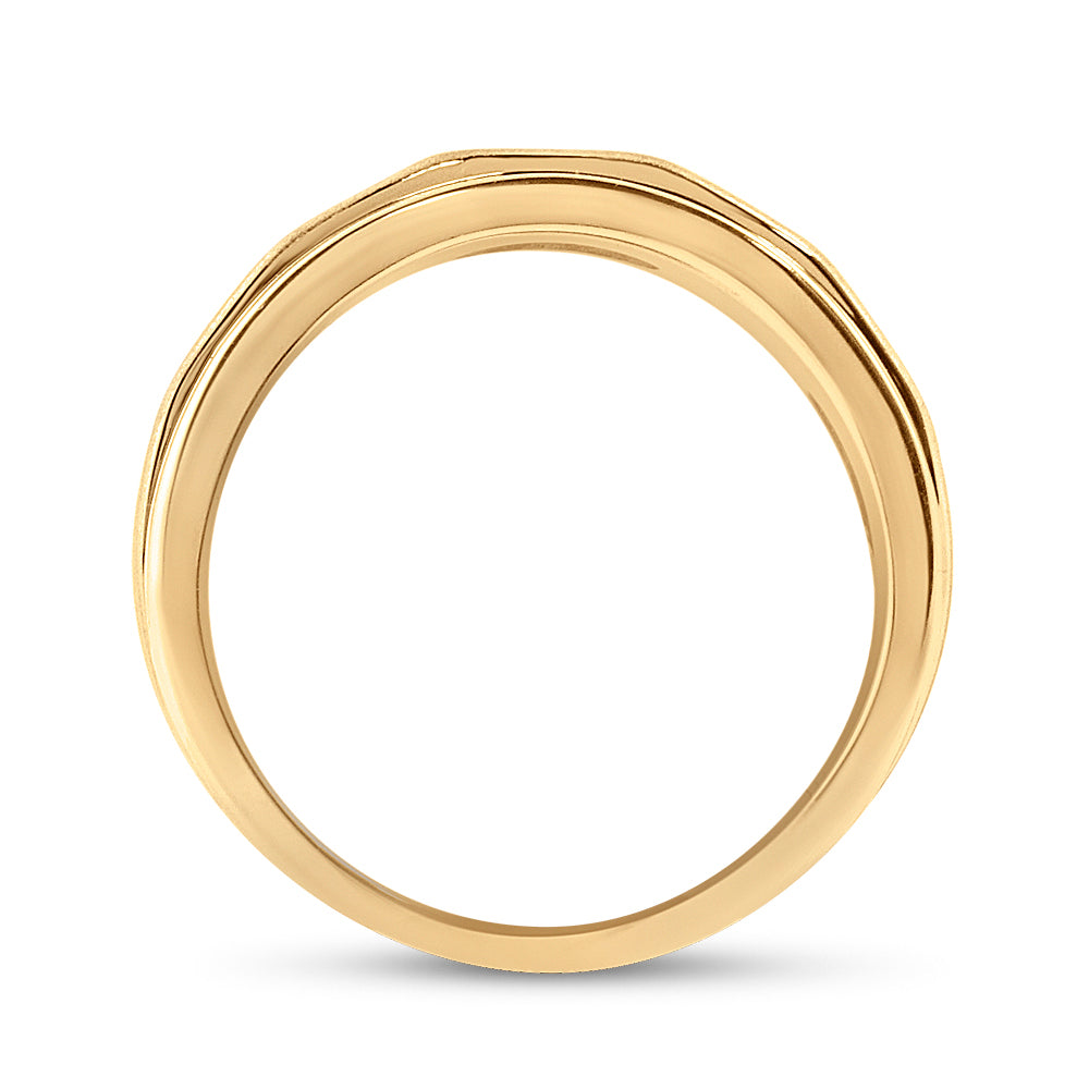 10kt Yellow Gold Mens Round Diamond Wedding Band Ring 3/4 Cttw