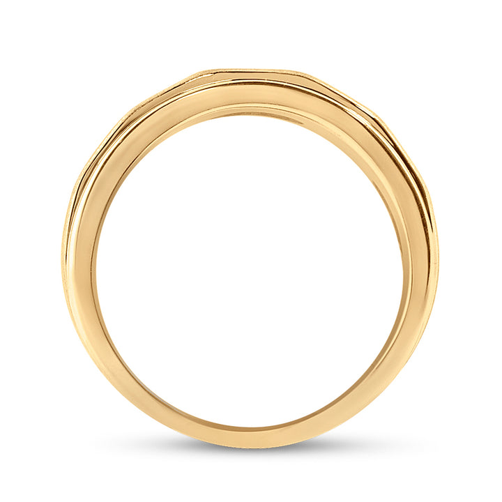 10kt Yellow Gold Mens Round Diamond Wedding Band Ring 3/4 Cttw